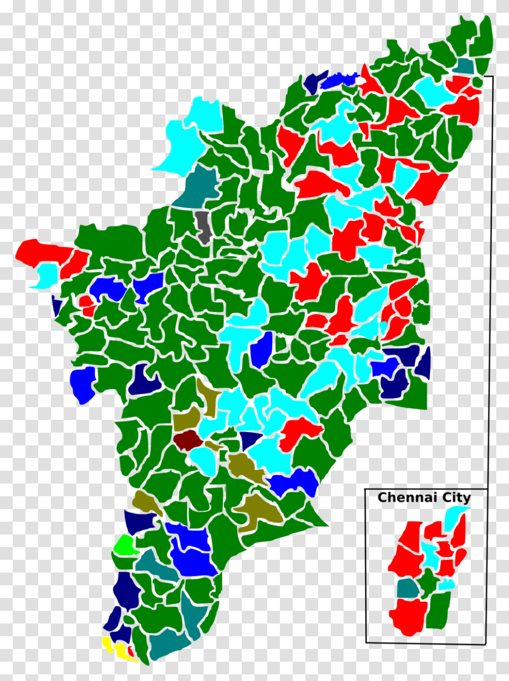 Tamil Nadu Legislative Election Map By Parties Tamil Nadu Election Map 2019, Diagram, Plot, Atlas, Poster Transparent Png