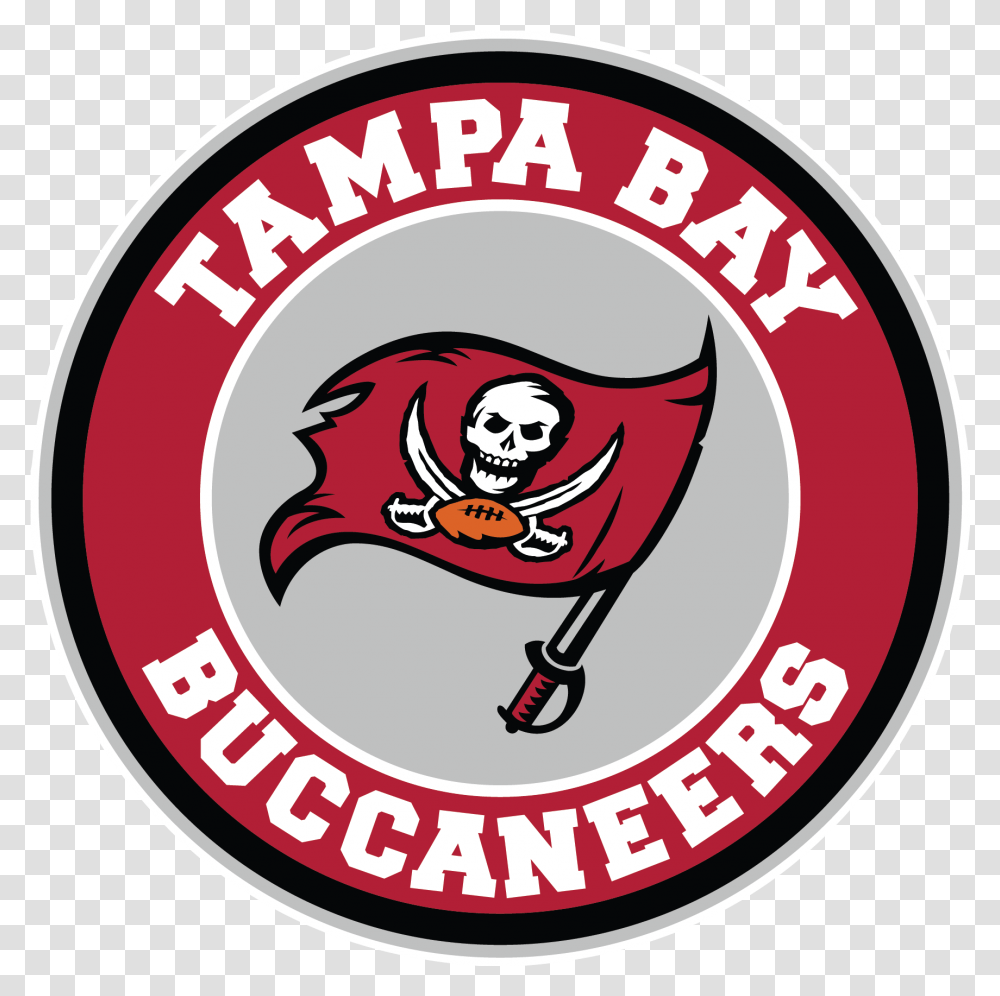 Tampa Bay Buccaneers Circle Logo Vinyl Decal Sticker 5 Sizes Logo Tampa Bay Buccaneers, Label, Text, Symbol, Meal Transparent Png