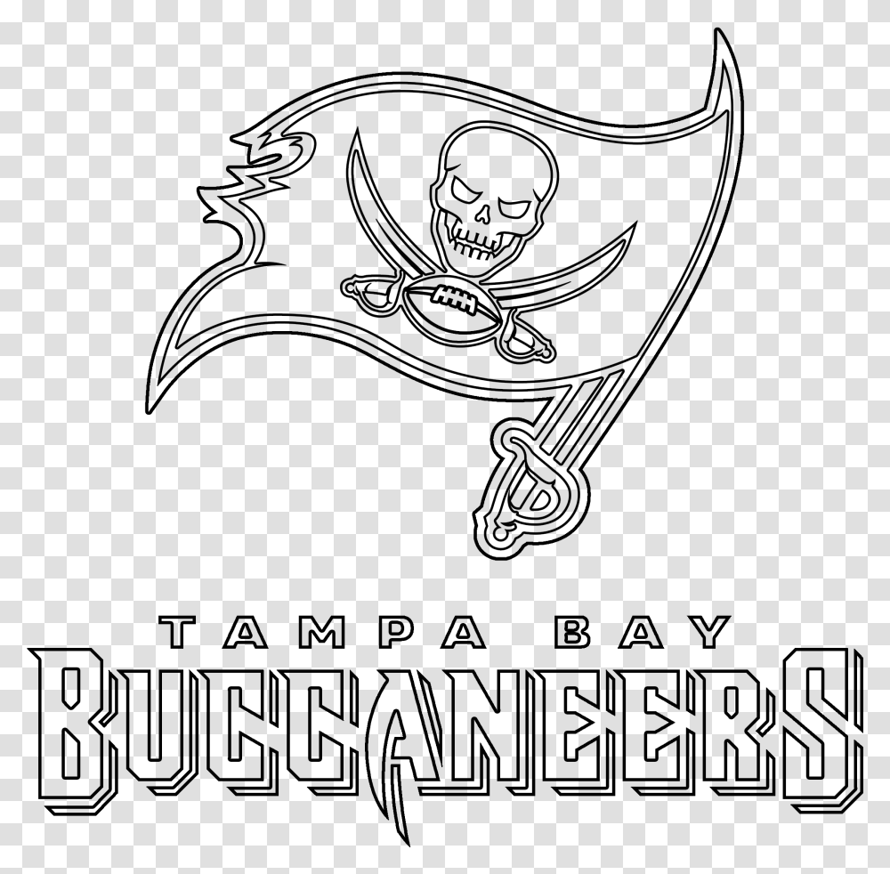Tampa Bay Buccaneers Logo Outline, Gray, World Of Warcraft Transparent Png