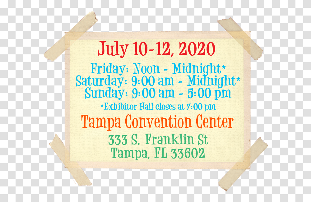 Tampa Bay Comic Convention Detroit Comic Con, Word, Paper, Poster Transparent Png