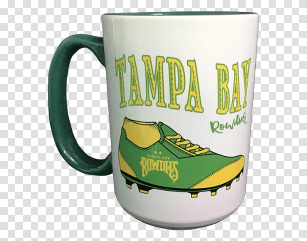 Tampa Bay Rowdies Ceramic Coffee Mug White With Logo And Soccer Shoe Serveware, Coffee Cup, Jug, Stein Transparent Png