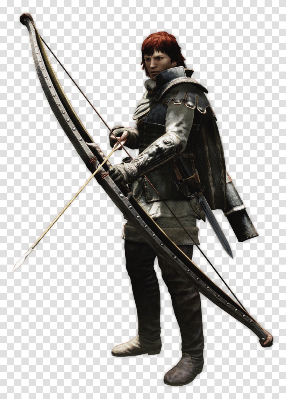 Tamriel Vault Dogma Logo, Person, Bow, Gun, Weapon Transparent Png