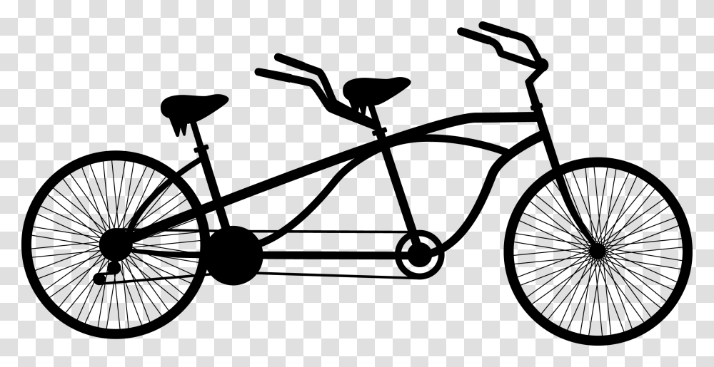 Tandem Bicycle Cycling Clip Two Person Bike Vector, Gray, World Of Warcraft Transparent Png