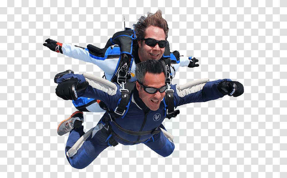 Tandem Skydiving Skydiving, Person, Sunglasses, Adventure Transparent Png