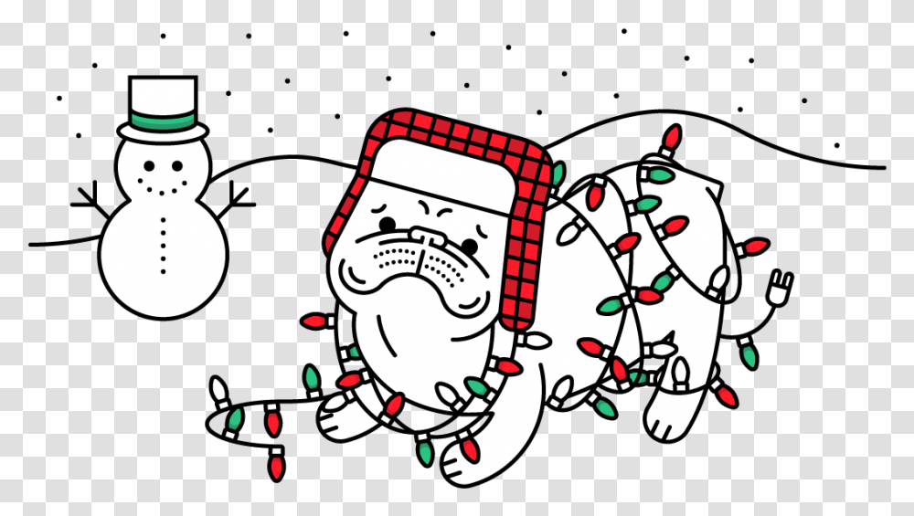Tangled Christmas Lights Cartoon, Snowman, Winter, Outdoors, Nature Transparent Png