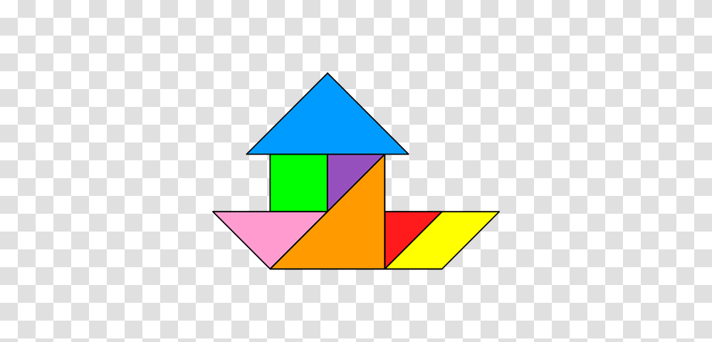 Tangram Houseboat Tangram Puzzles Puzzle, Triangle, Business Card, Paper Transparent Png
