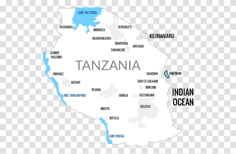 Tanzania Safari Map Map, Diagram, Atlas, Plot Transparent Png