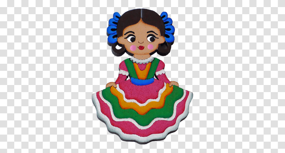 Tapatia Wooden Magnet Mexican Theme Mexican, Cake, Dessert, Food, Doll Transparent Png
