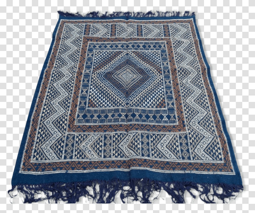 Tapis Berbre Fait La Main En Pure Laine Bleu 120 Crochet, Rug, Tapestry, Ornament Transparent Png
