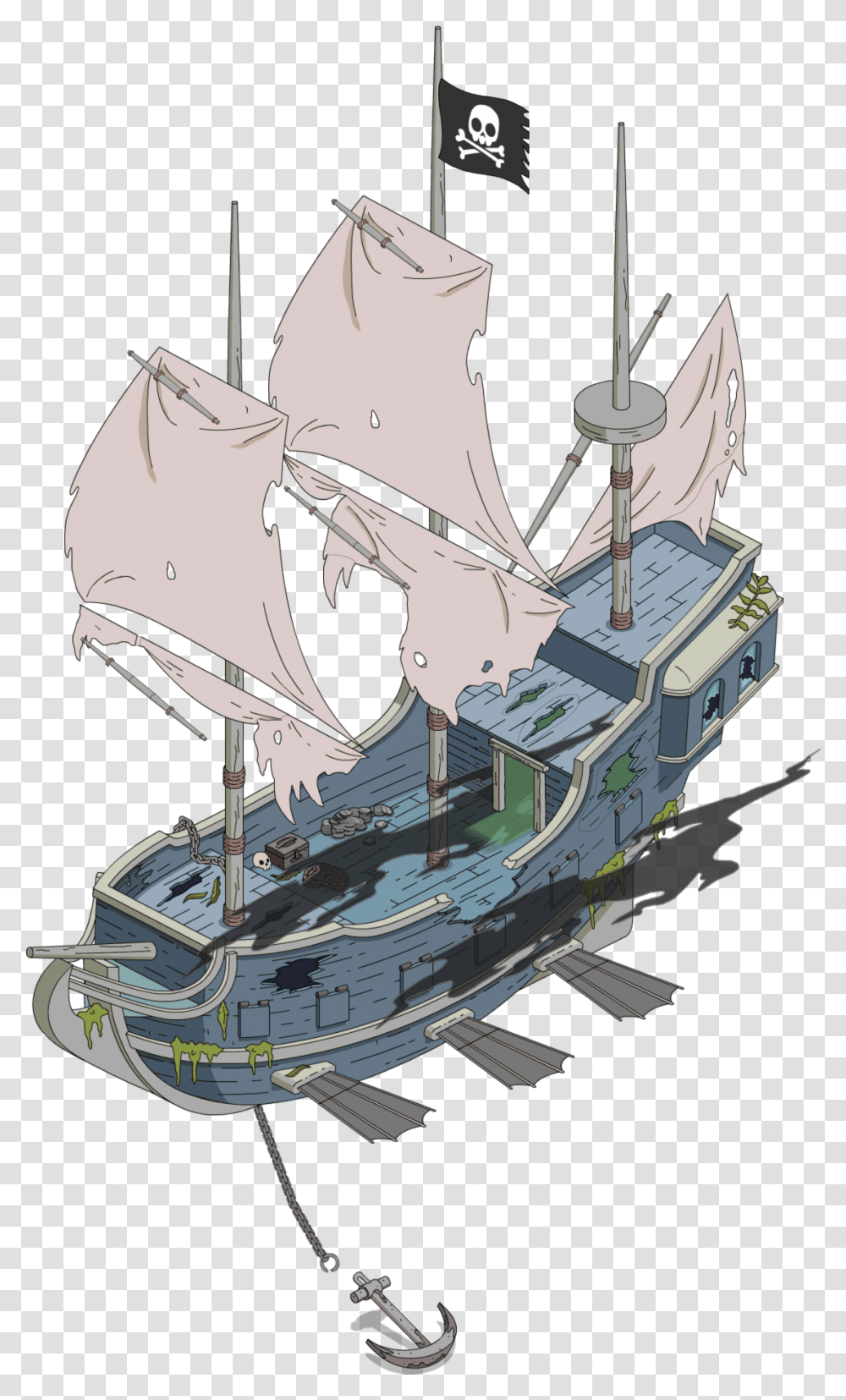 Tapped Out Ghost Pirate Airship Simpsons Tapped Out Boat, Vehicle, Transportation, Aircraft, Spaceship Transparent Png