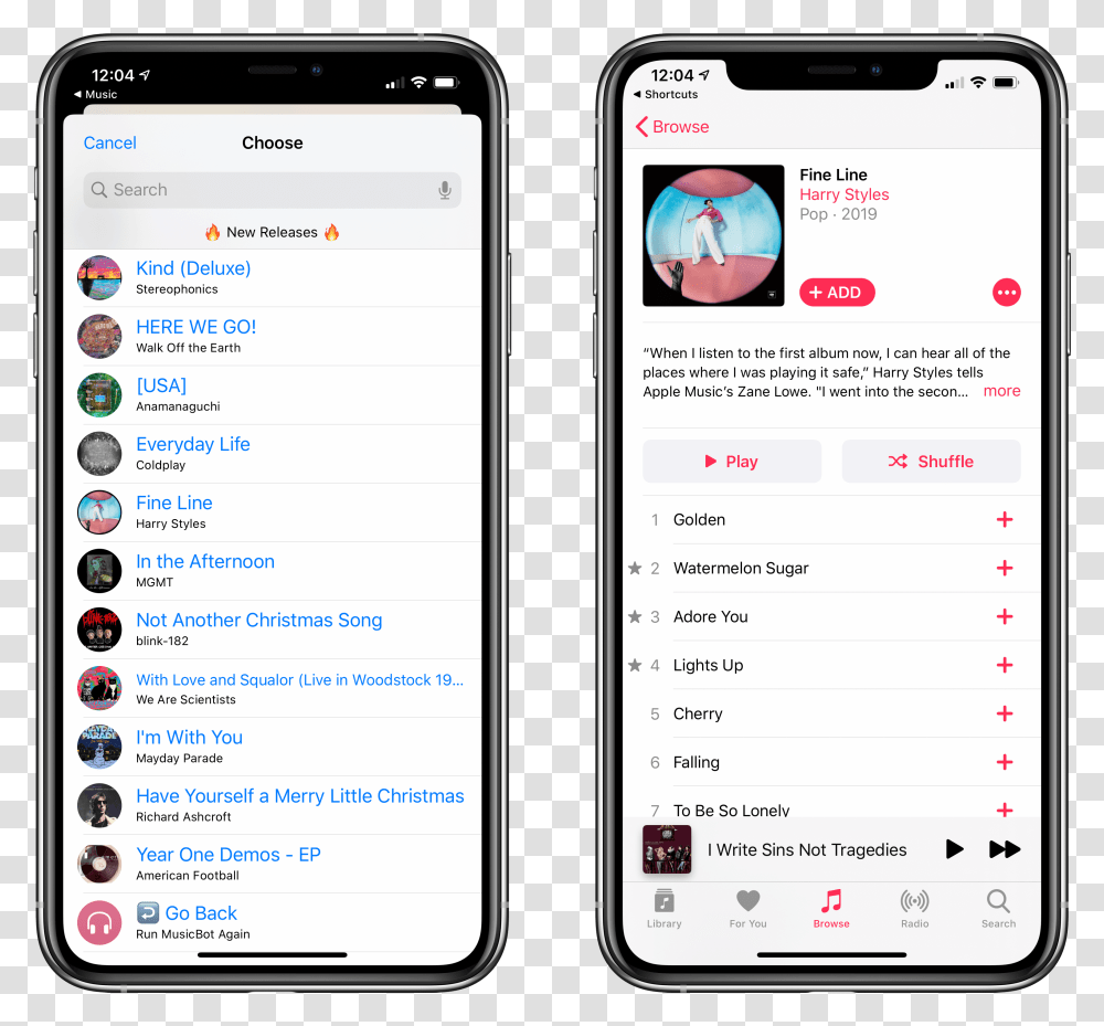 Tapping A New Music Release In Musicbot Opens It In Iphone X Top Charts, Mobile Phone, Electronics, Cell Phone Transparent Png