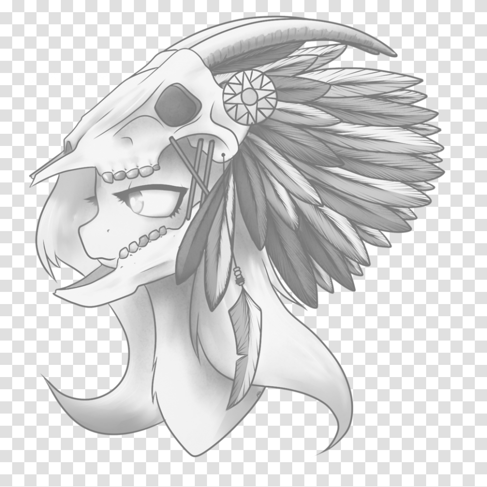 Taps Chiefyshy Feather Fluttershy Goat Skull Headdress Fluttershy, Drawing, Helmet Transparent Png