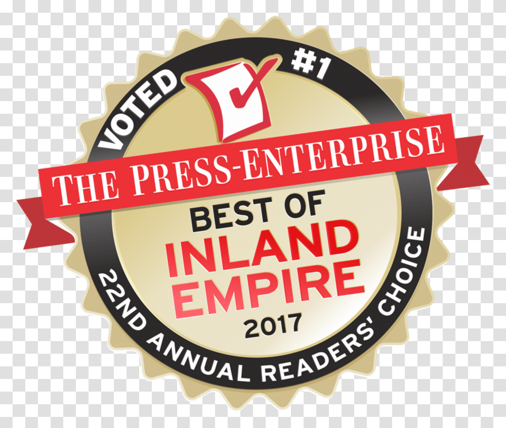 Tarbell Voted Best Of Inland Empire Espacio Reservado, Label, Logo Transparent Png