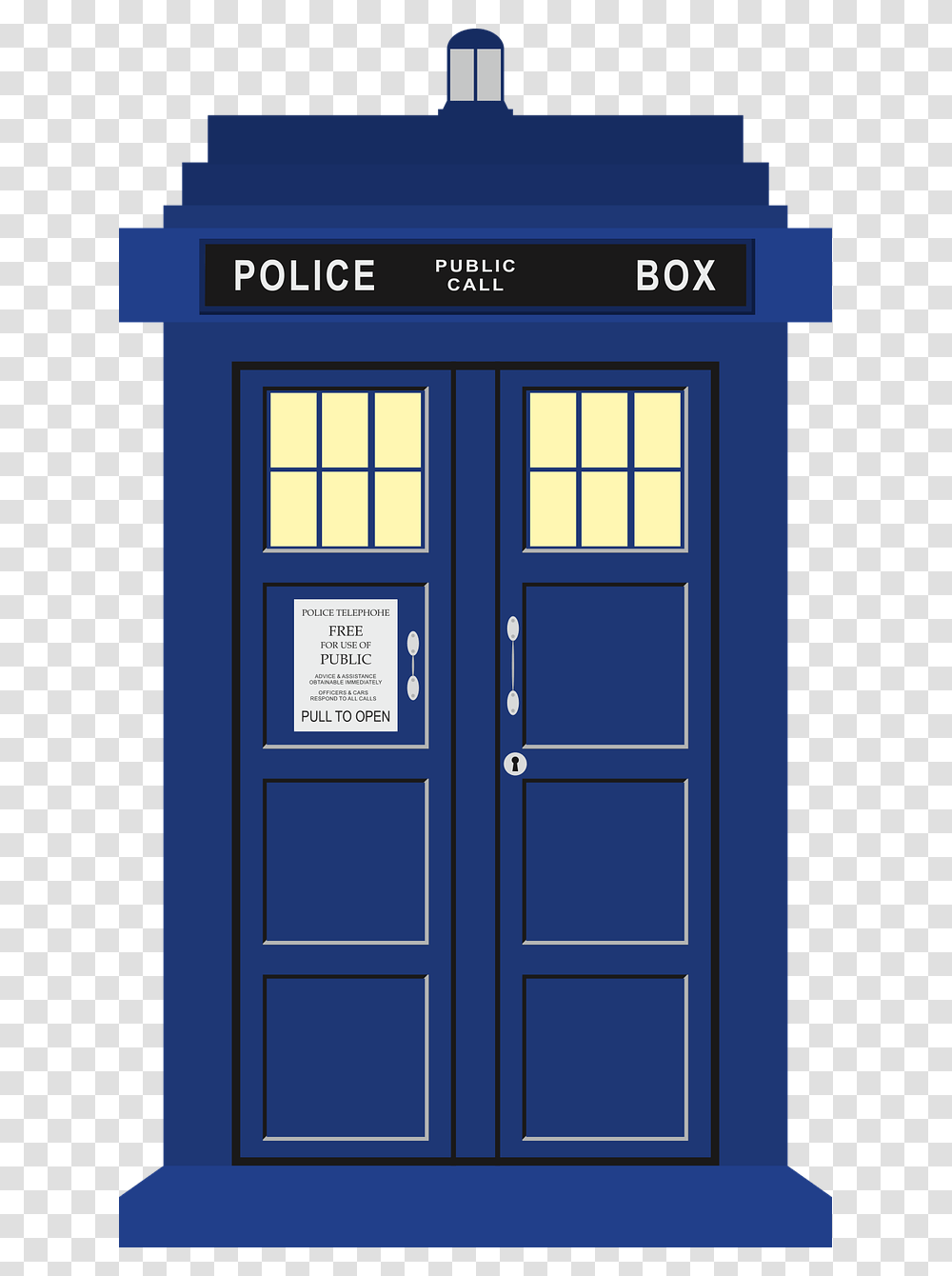 Tardis Clipart Time Machine Police Box, French Door Transparent Png