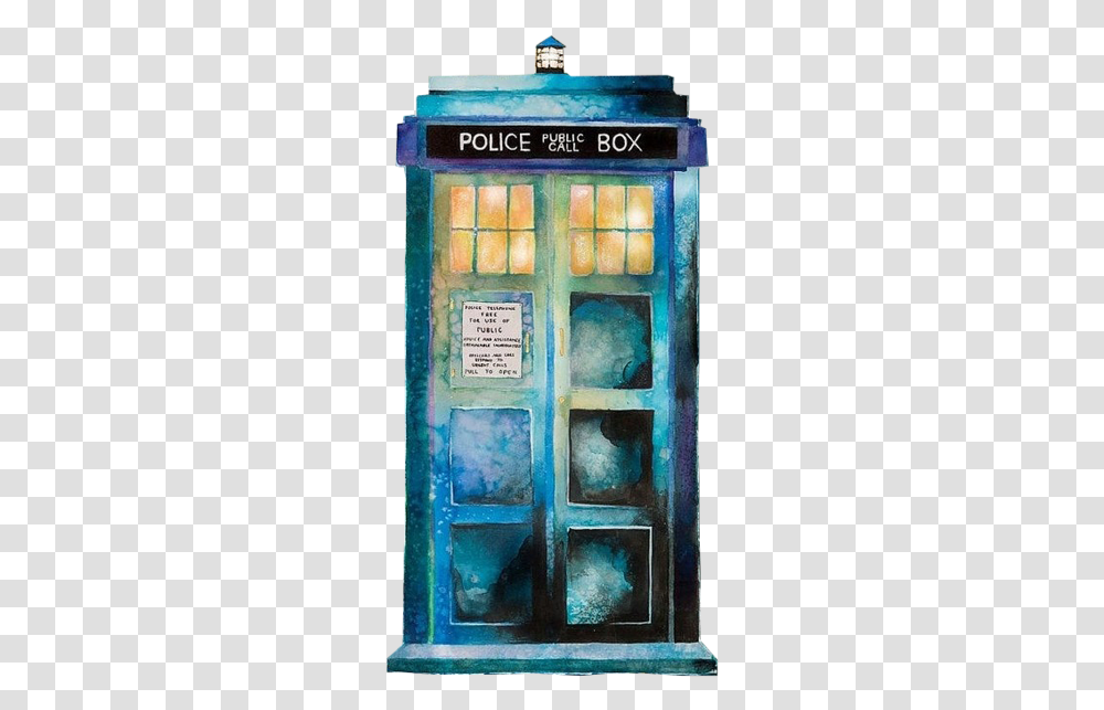 Tardis Tardis Doctor Who Watercolor, Collage, Poster, Advertisement Transparent Png