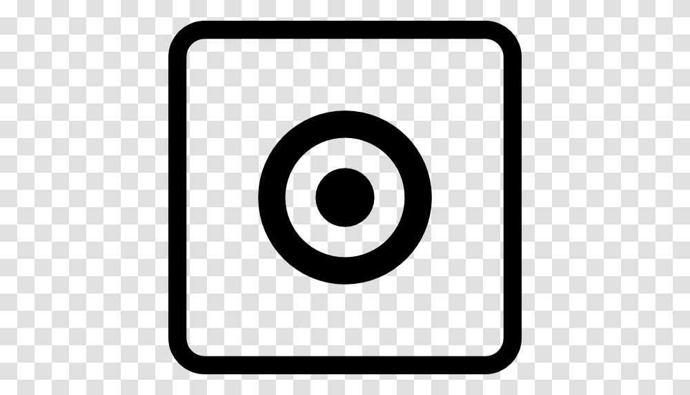 Target Concentric Circles Symbol In Square Button, Ipod, Electronics, Label Transparent Png