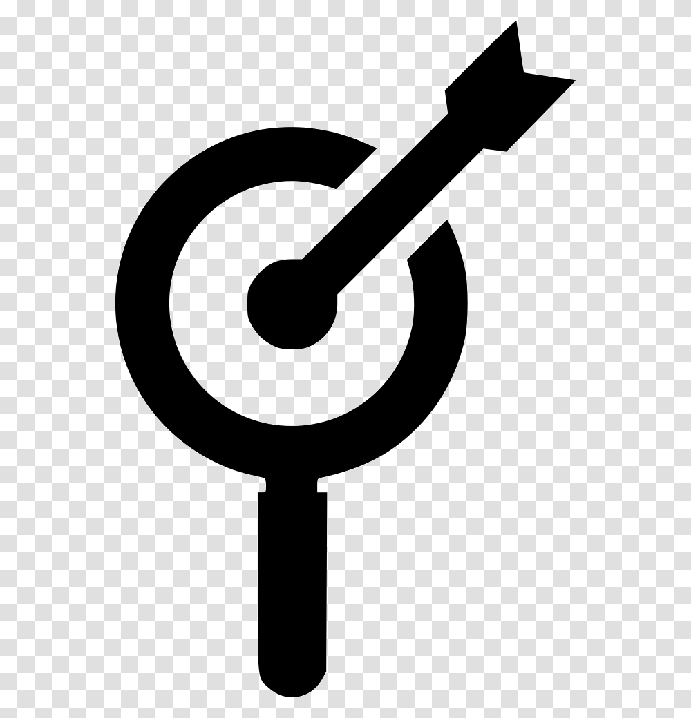 Target Search Find Marketing Market Arrow Magnifier Target Magnifying Glass Icon, Hammer, Tool, Axe Transparent Png