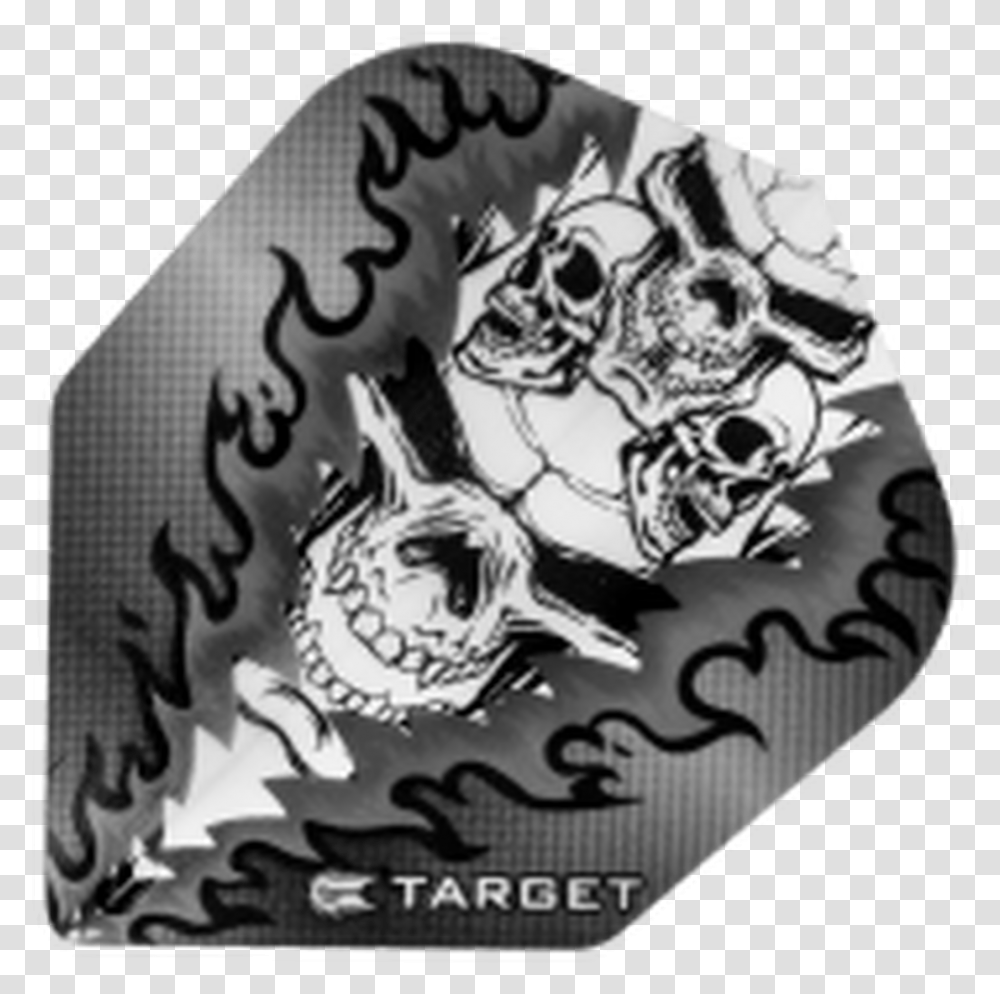 Target Vision Black Mirror Flame Skulls Floral Design, Hat, Swimwear Transparent Png