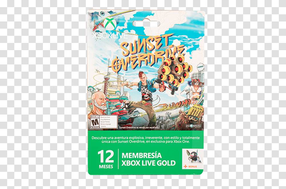 Tarjeta Xbox 360 Live 12 Meses 1 Sunset Overdrive Poster, Advertisement, Person, Flyer, Paper Transparent Png