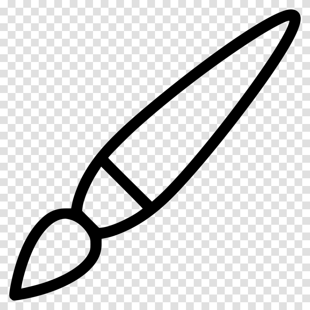 Tassel Brush Paintbrush Tool Outline Of A Paintbrush, Toothbrush, Scissors, Blade, Weapon Transparent Png