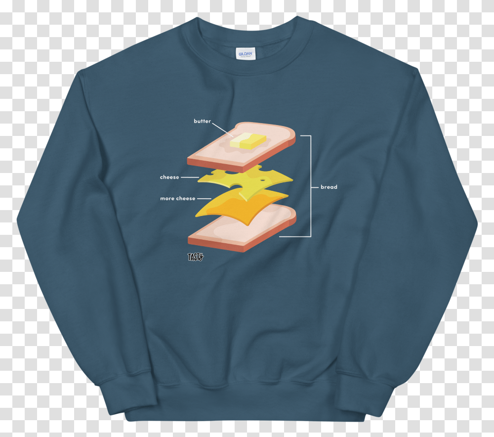 Tasty Grilled Cheese Feast Sweatshirt Sweater, Clothing, Apparel, Sleeve, Long Sleeve Transparent Png