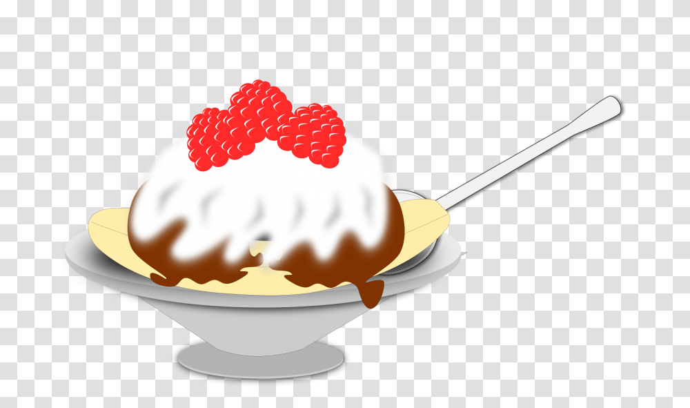 Tasty Sundae Vector Clipart Image, Cream, Dessert, Food, Creme Transparent Png