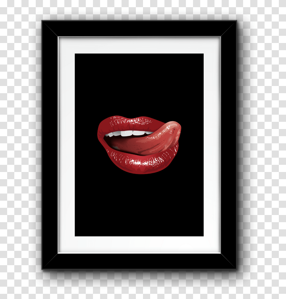 Tasty Tease Print Picture Frame, Mouth, Lip, Tongue, Rug Transparent Png