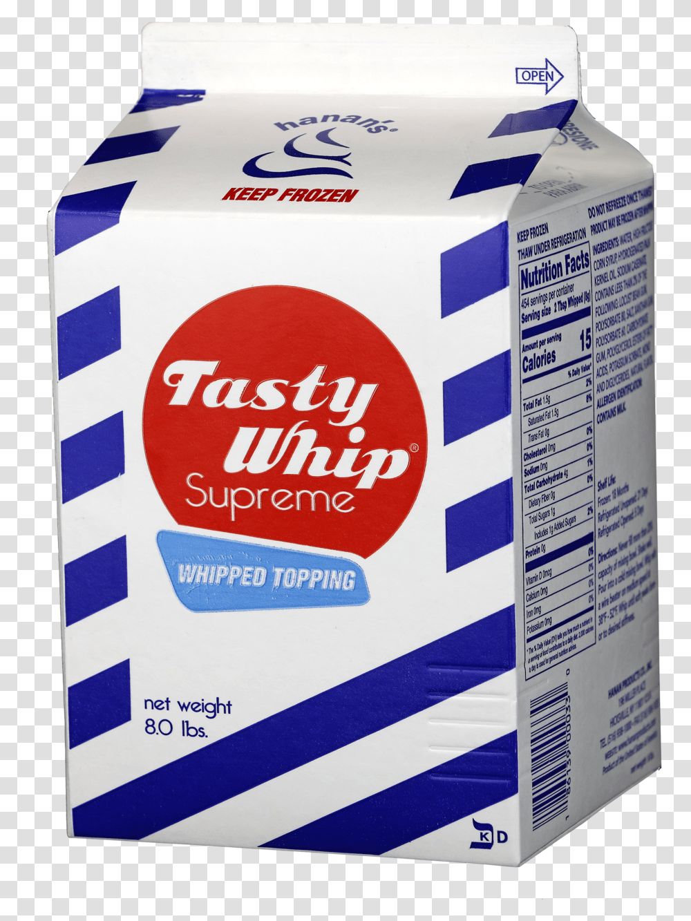 Tasty Whip Supreme Carton, Food, Box, Cardboard, First Aid Transparent Png