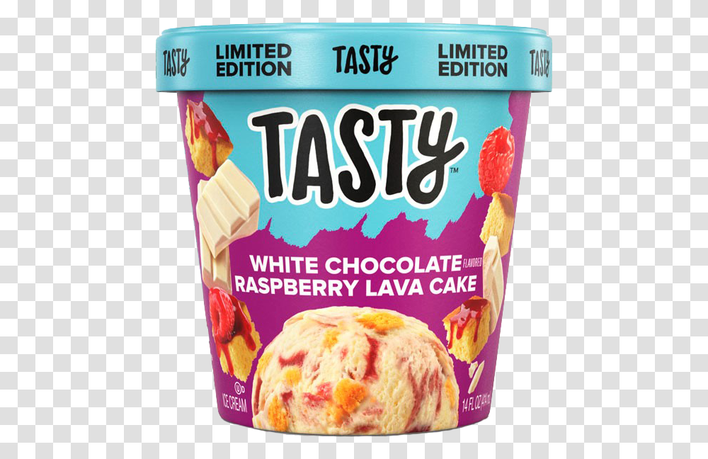 Tasty White Chocolate Raspberry Lava Cake Ice Cream, Dessert, Food, Yogurt, Creme Transparent Png