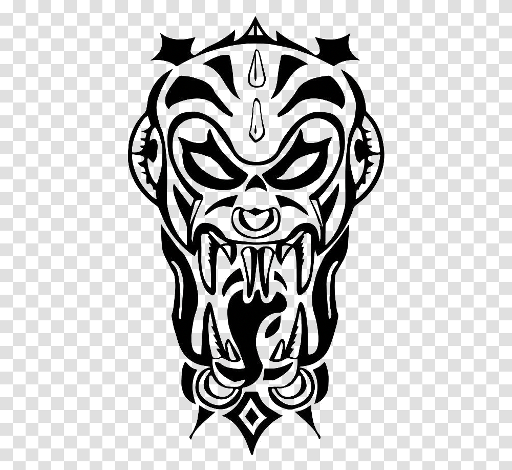 Tatto Zombie Tribal, Mask, Statue, Sculpture Transparent Png