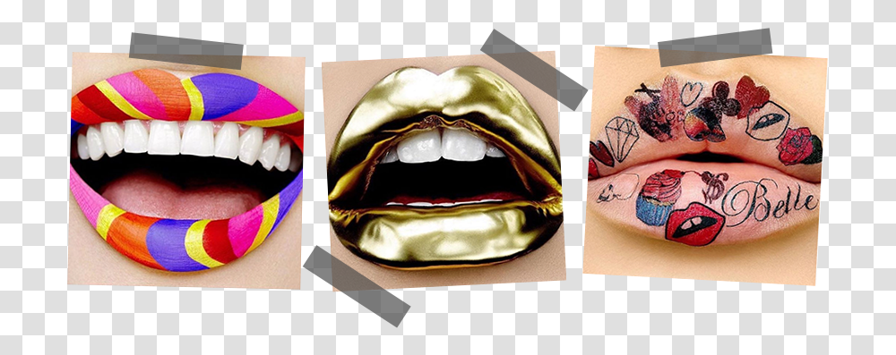 Tattoo Able Lips Tongue, Collage, Poster, Advertisement, Skin Transparent Png