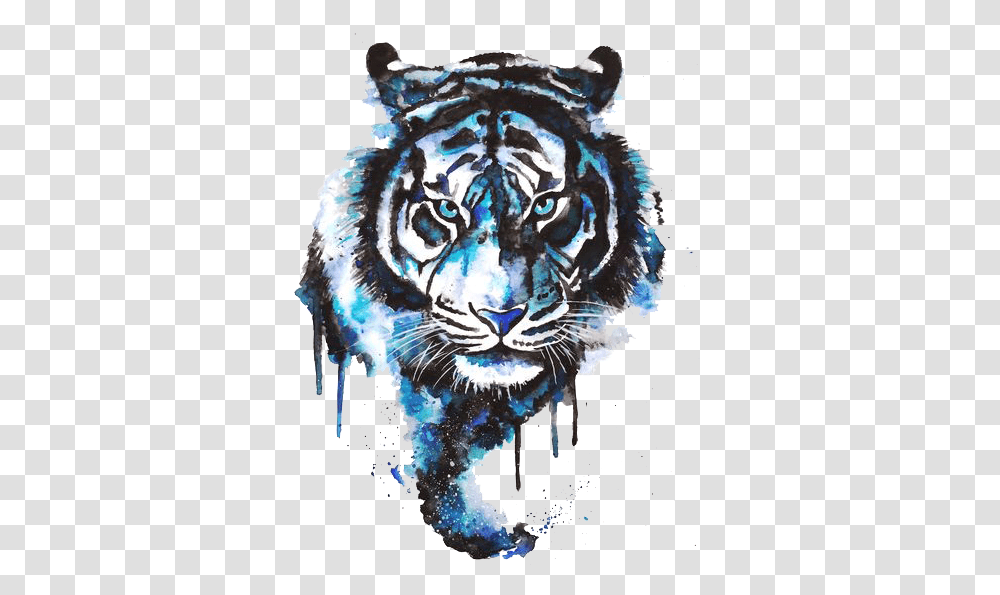 Tattoo Art Watercolor Tiger Painting Drawing Clipart Tiger Tattoo, Mammal, Animal, Wildlife, Bird Transparent Png