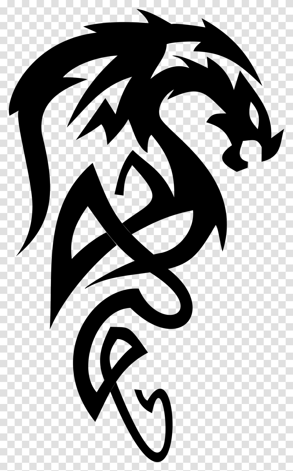 Tattoo Artist Tribe Symbol Dragon Dragon Black And White, Gray, World Of Warcraft Transparent Png