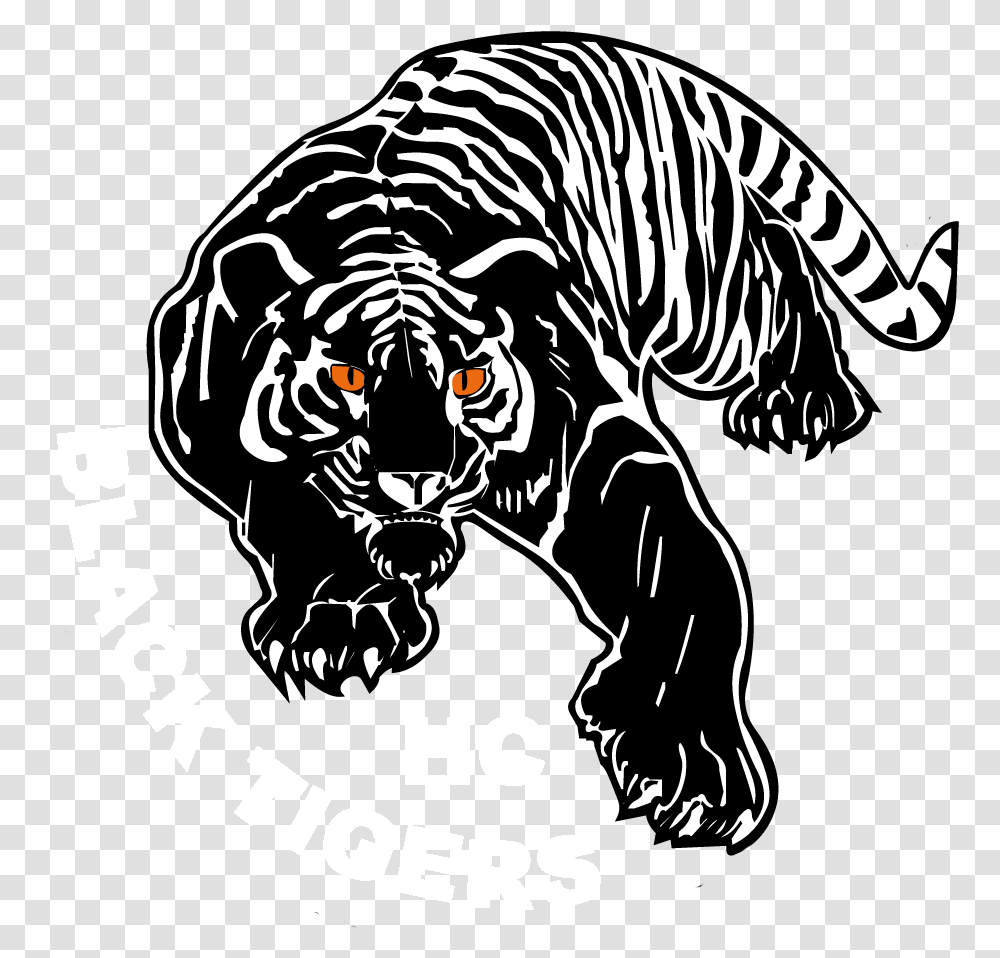 Tattoo Black Tiger, Mammal, Animal, Wildlife, Zebra Transparent Png