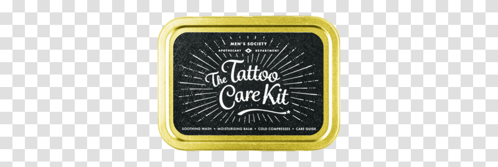 Tattoo Care Kit Design By Men's Society Label, Paper, Plaque, Blackboard Transparent Png