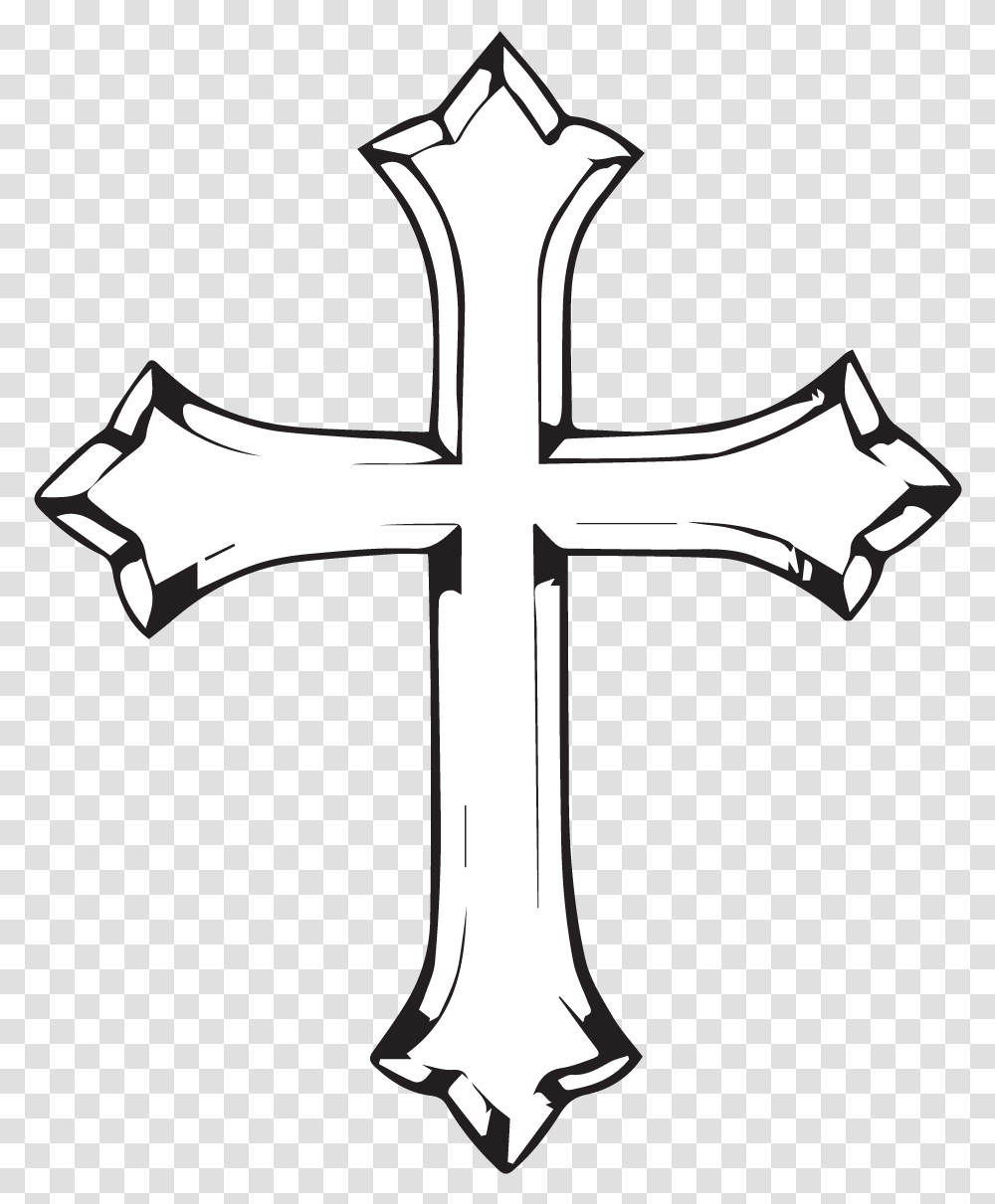 Tattoo Christian Cross Drawing Latinsk Kors Cross Coloring Pages, Axe, Tool, Crucifix Transparent Png