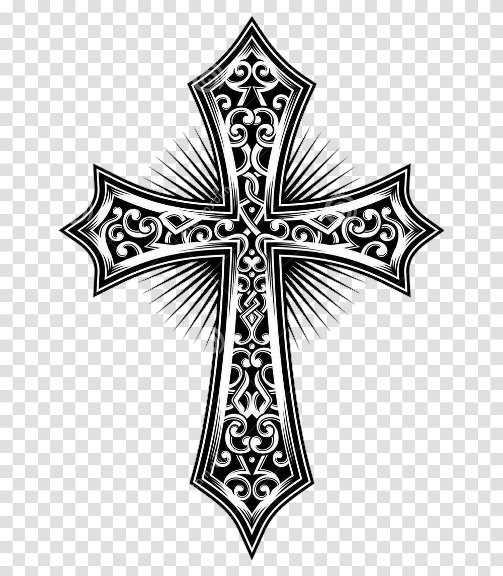 Tattoo Cross Vector, Symbol, Crucifix Transparent Png