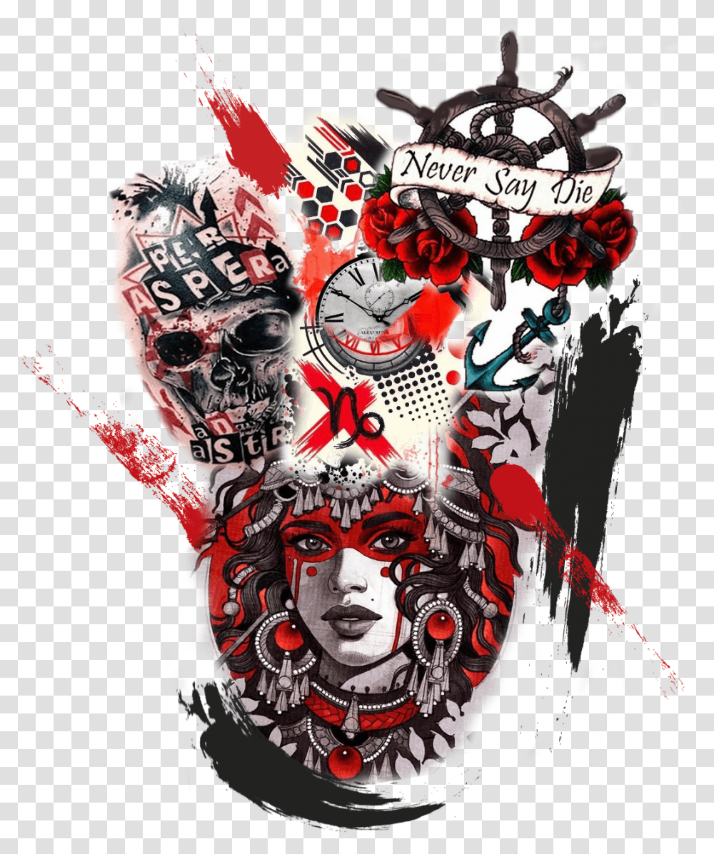 Tattoo Design By Tengry Design For This Project Tattoo Ideas Trash Polka Tattoo Chest, Poster, Advertisement Transparent Png
