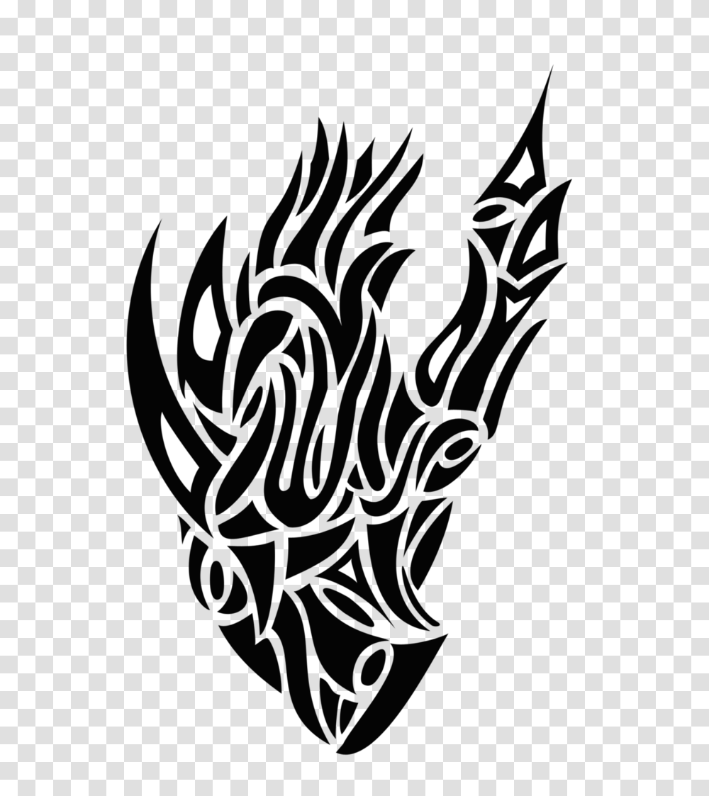 Tattoo, Dragon, Silhouette, Stencil Transparent Png