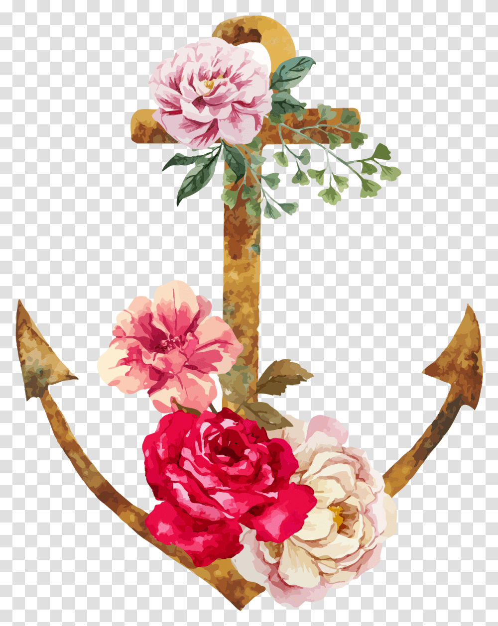 Tattoo Flower Illustration Watercolor Fresh Flowers Watercolor Anchor, Plant, Blossom, Carnation, Flower Arrangement Transparent Png