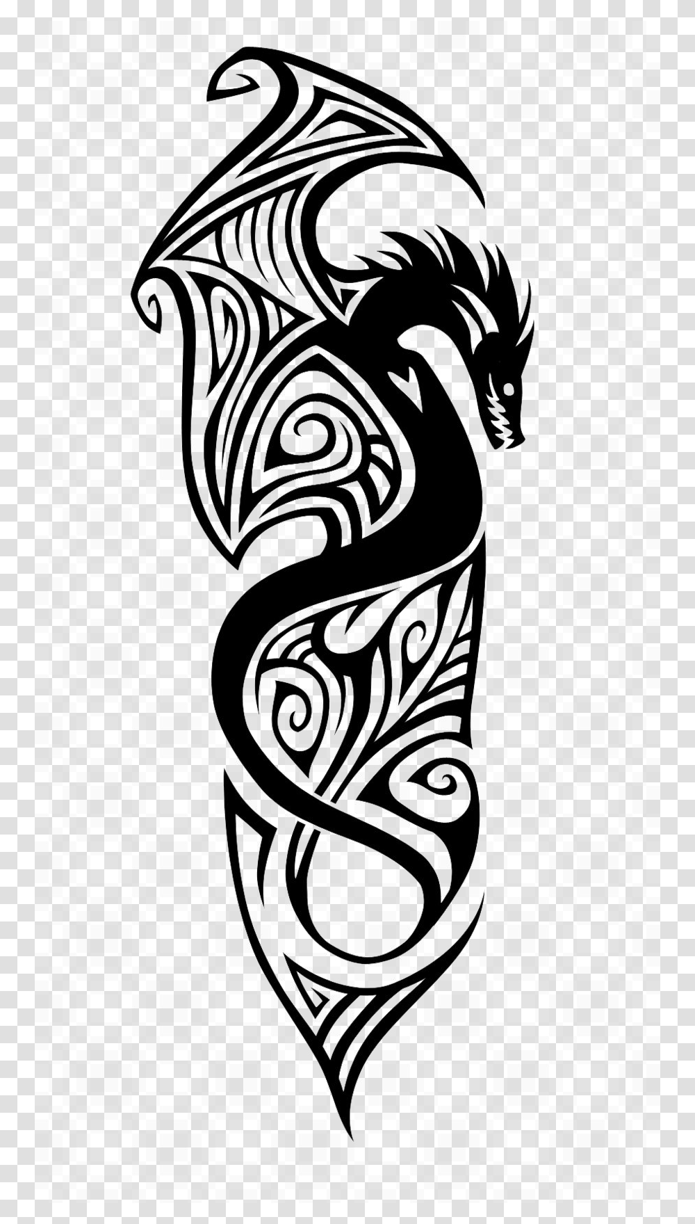 Tattoo For Picsart, Stencil, Skin, Dragon, Mammal Transparent Png