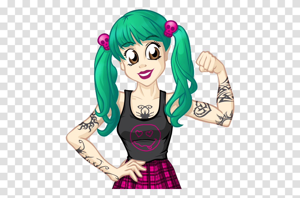 Tattoo Girl Stickers Tattoo For Girls Cartoon, Skin, Person, Hair Transparent Png