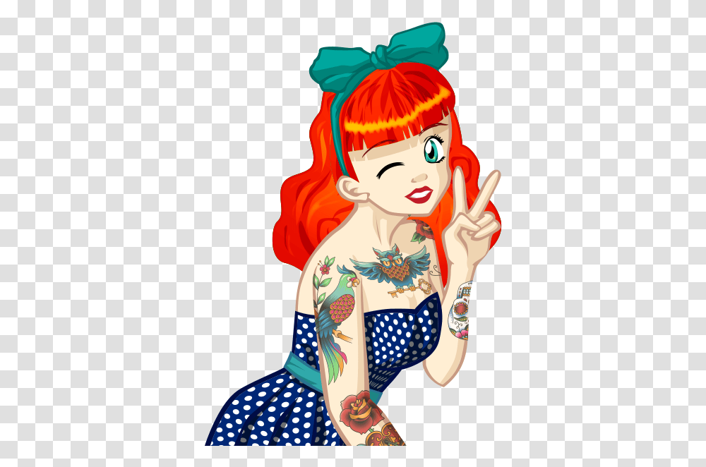 Tattoo Girl Stickers Tattoo Girl Sticker, Person, Leisure Activities Transparent Png