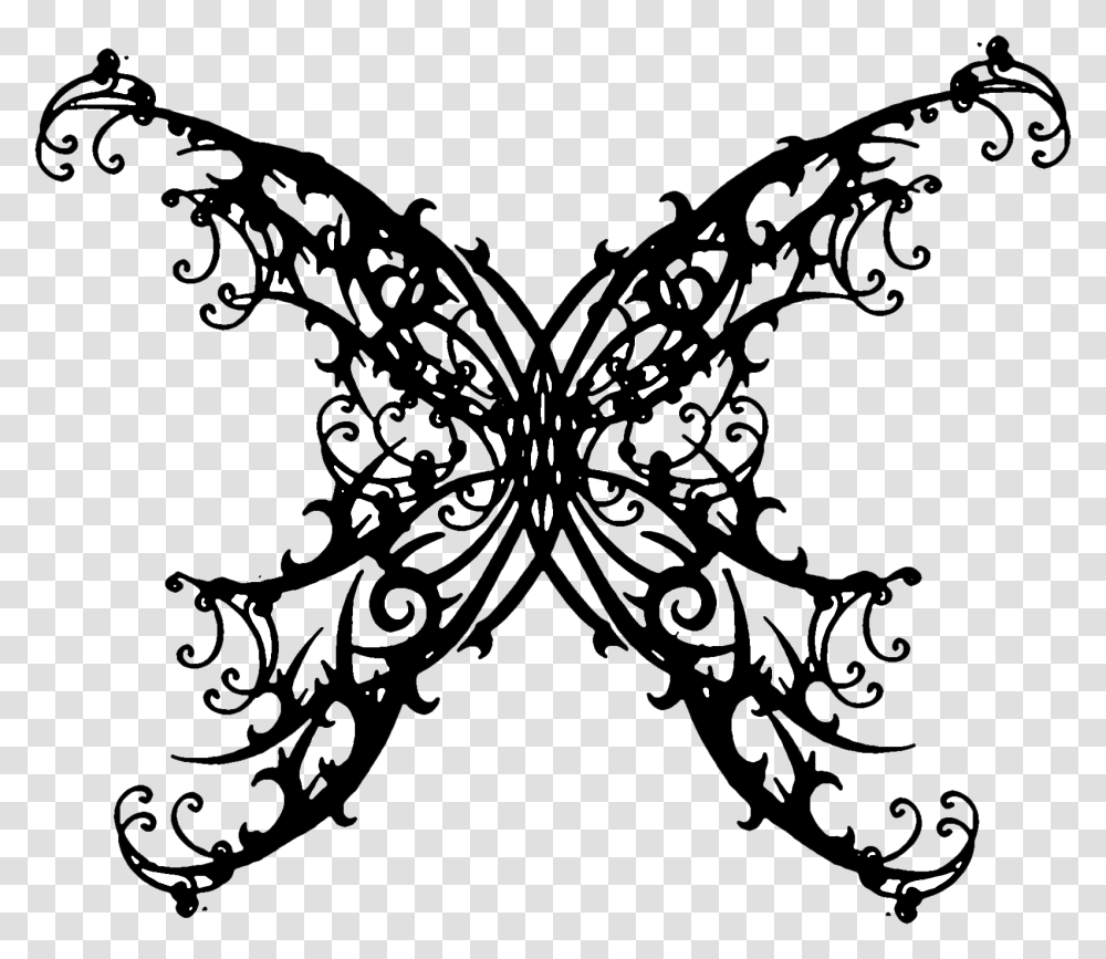 Tattoo Gothic Graffiti Architecture Download Free Butterfly Tattoo, Stencil, Lace, Cross Transparent Png