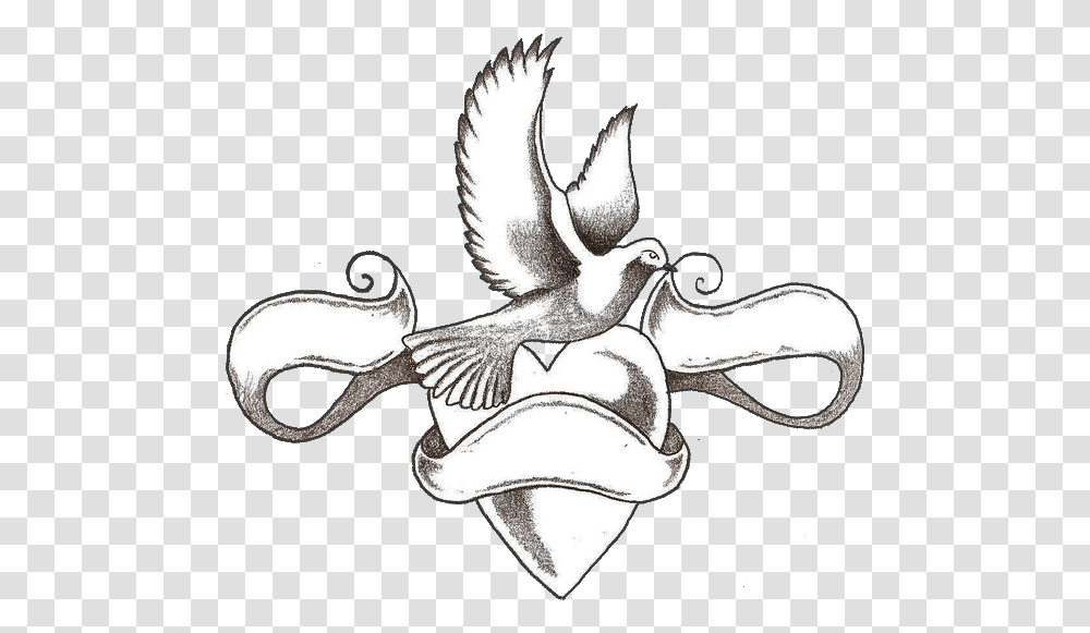 Tattoo Heart Love Idea Heart And Dove Tattoo, Snake, Reptile, Animal Transparent Png