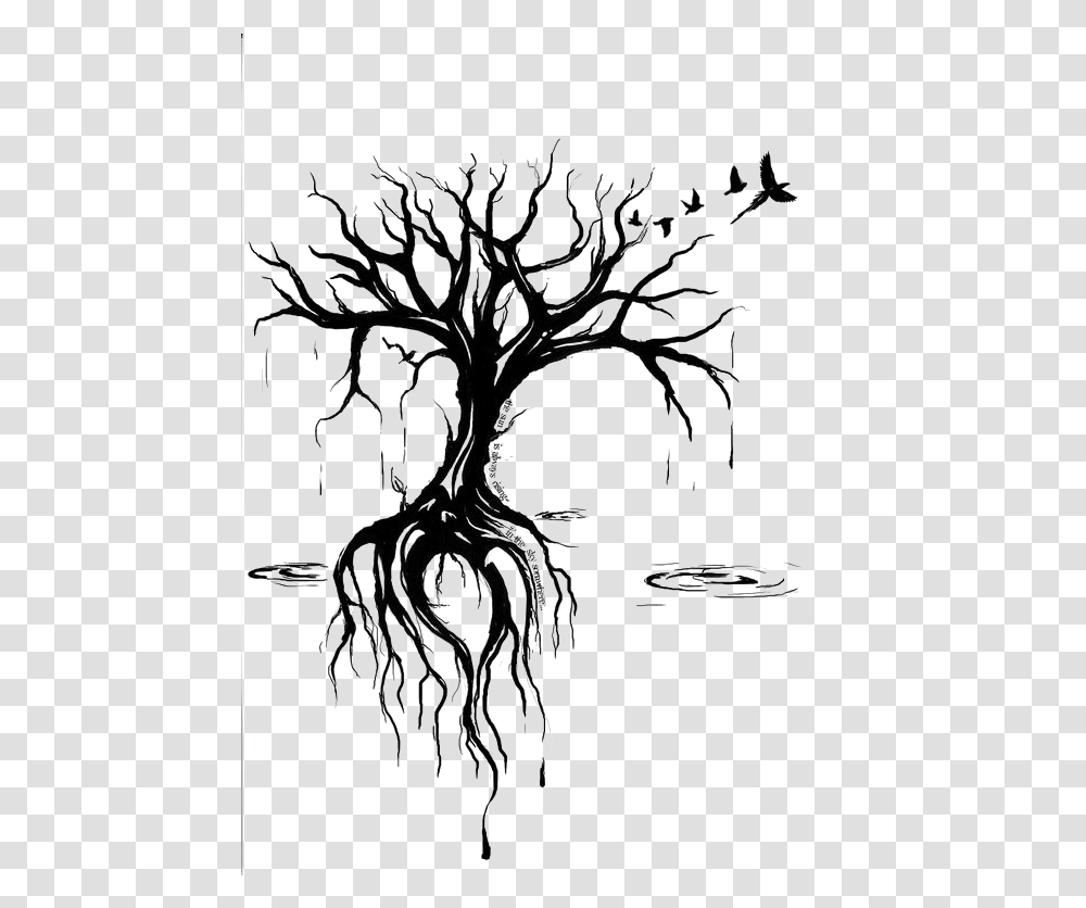 Tattoo Idea Drawing Art Tree Of Life Tattoo Drawing, Plant, Root, Doodle, Produce Transparent Png