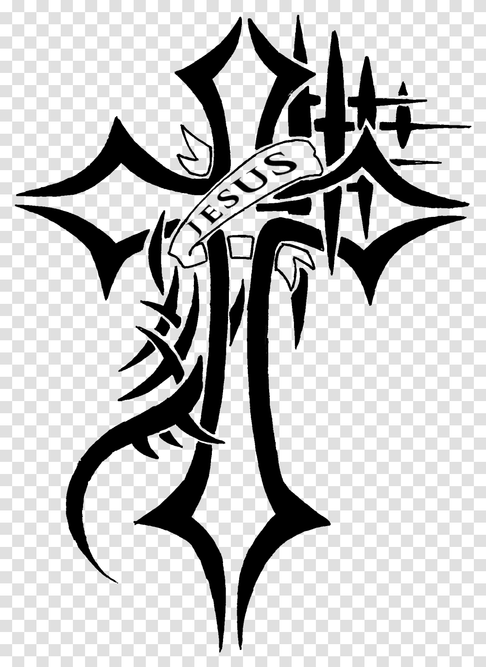 Tattoo Jesus Cross Logo, Gray, World Of Warcraft Transparent Png