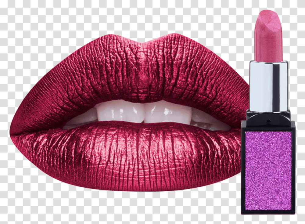Tattoo Junkee Lovey Dovey Metallic Lip Swatch Main Bullet Lipstick, Cosmetics, Mouth Transparent Png