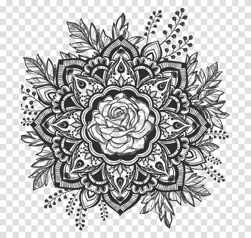 Tattoo Mandala Drawing, Floral Design, Pattern Transparent Png