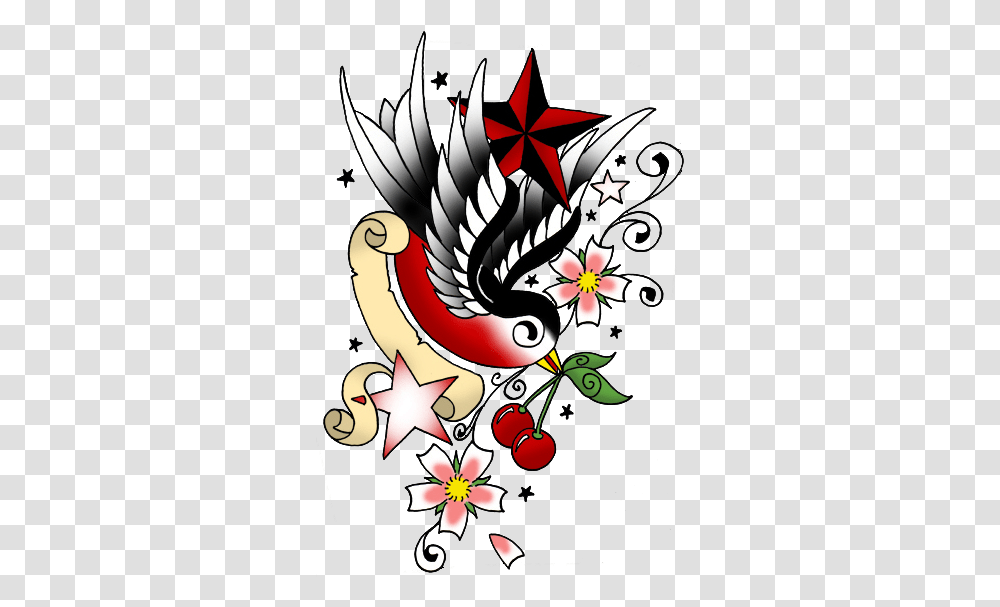 Tattoo Nautical Star, Graphics, Art, Symbol, Floral Design Transparent Png